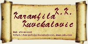 Karanfila Kuvekalović vizit kartica